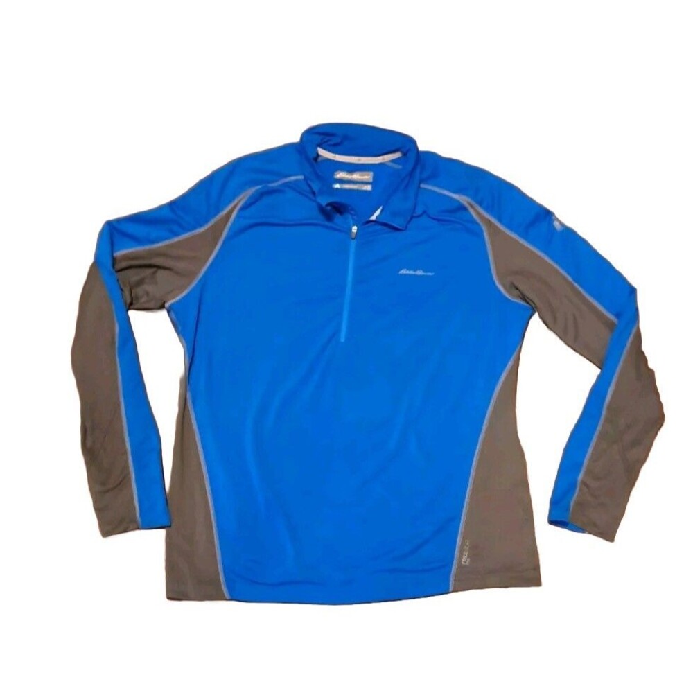 Eddie Bauer First Ascent Free Heat Pro 1/2 Zip Pullover Mens XL Blue Shirt